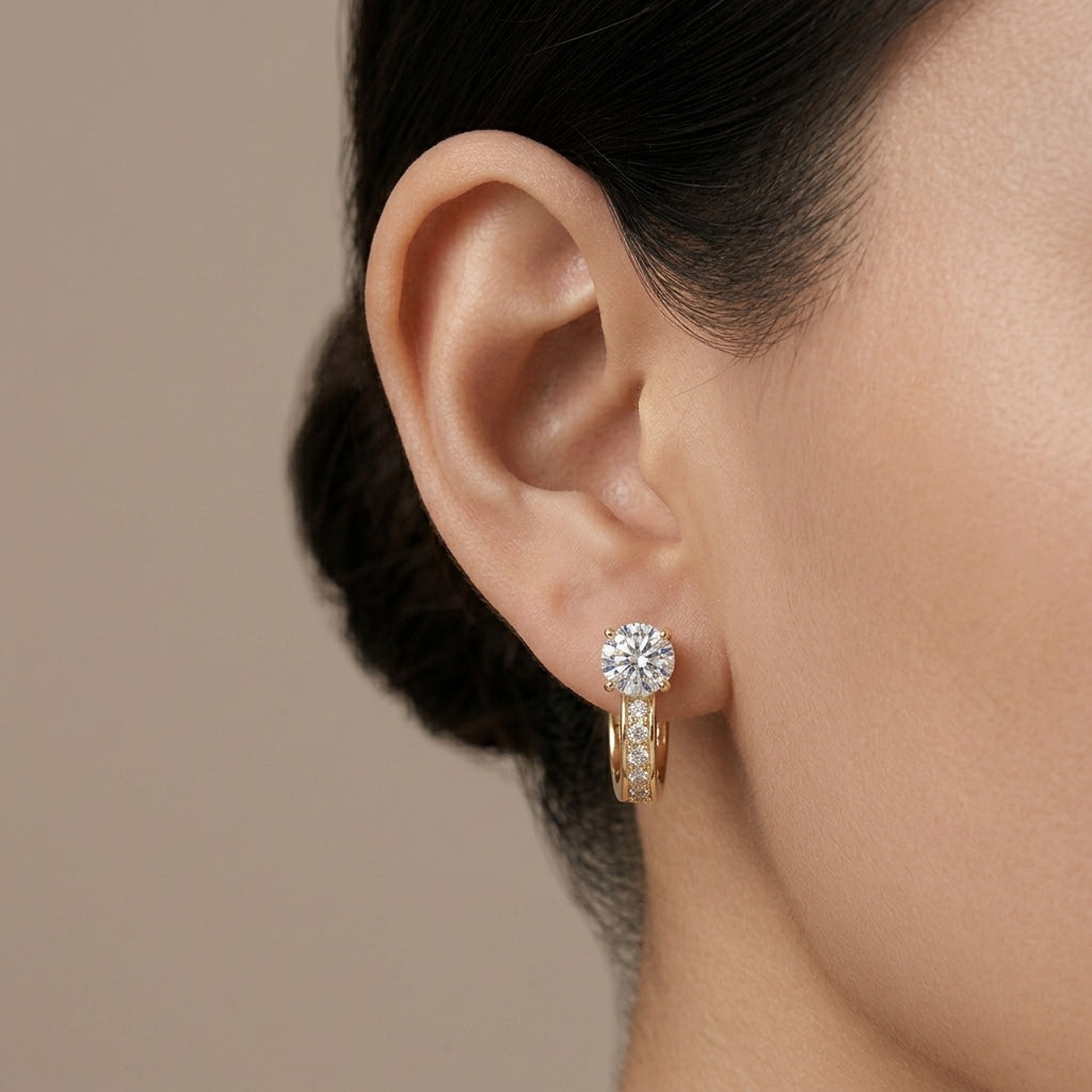 Aretes Huggie de Canal | Oro