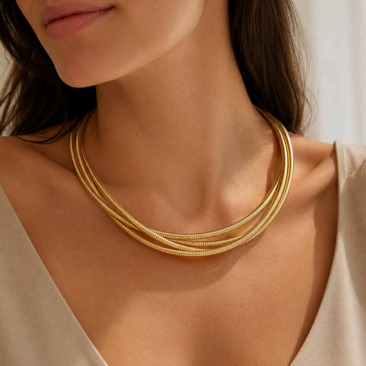 Collar de Tres Capas | Oro