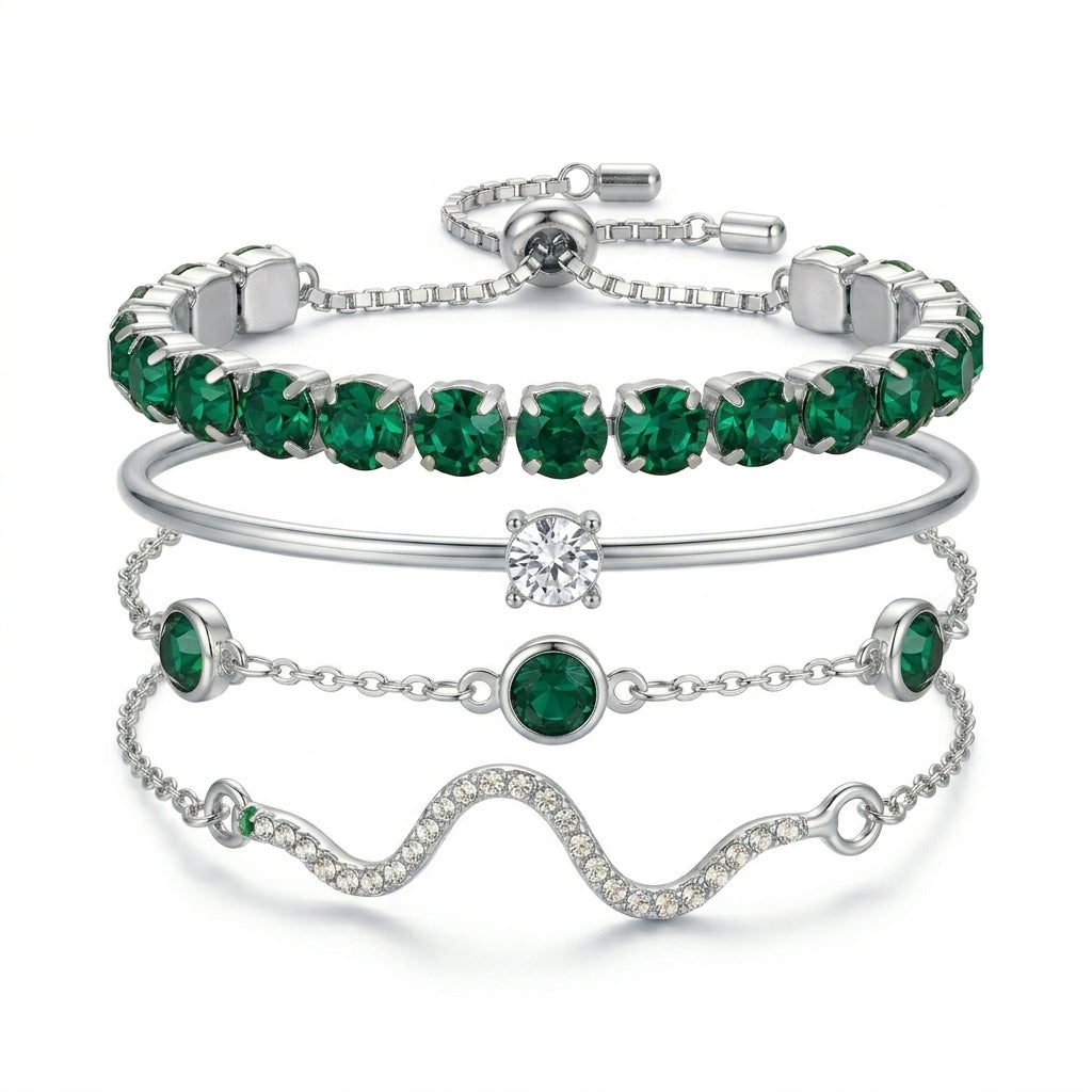 Sorina Feldwyn Set de Pulseras | Oro Blanco