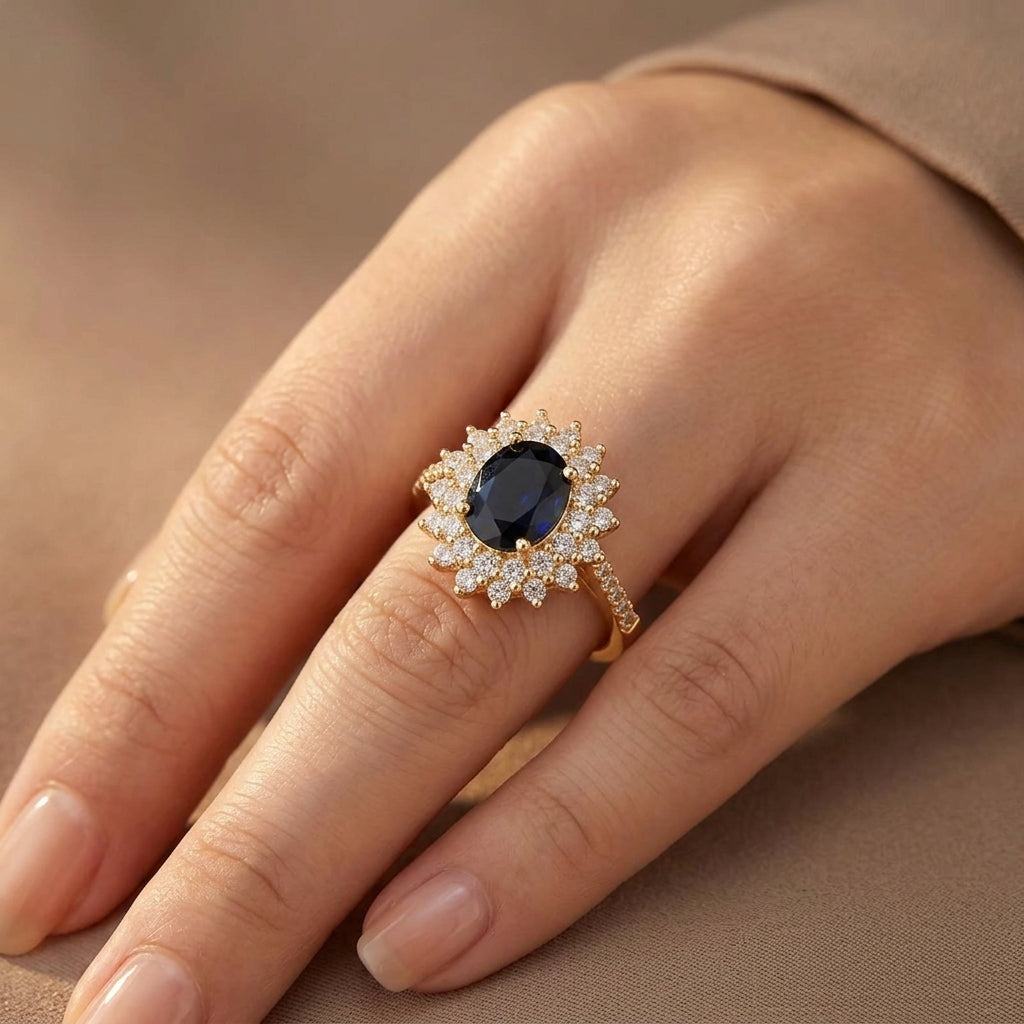 Vionne Saphirae Anillo | Oro Blanco