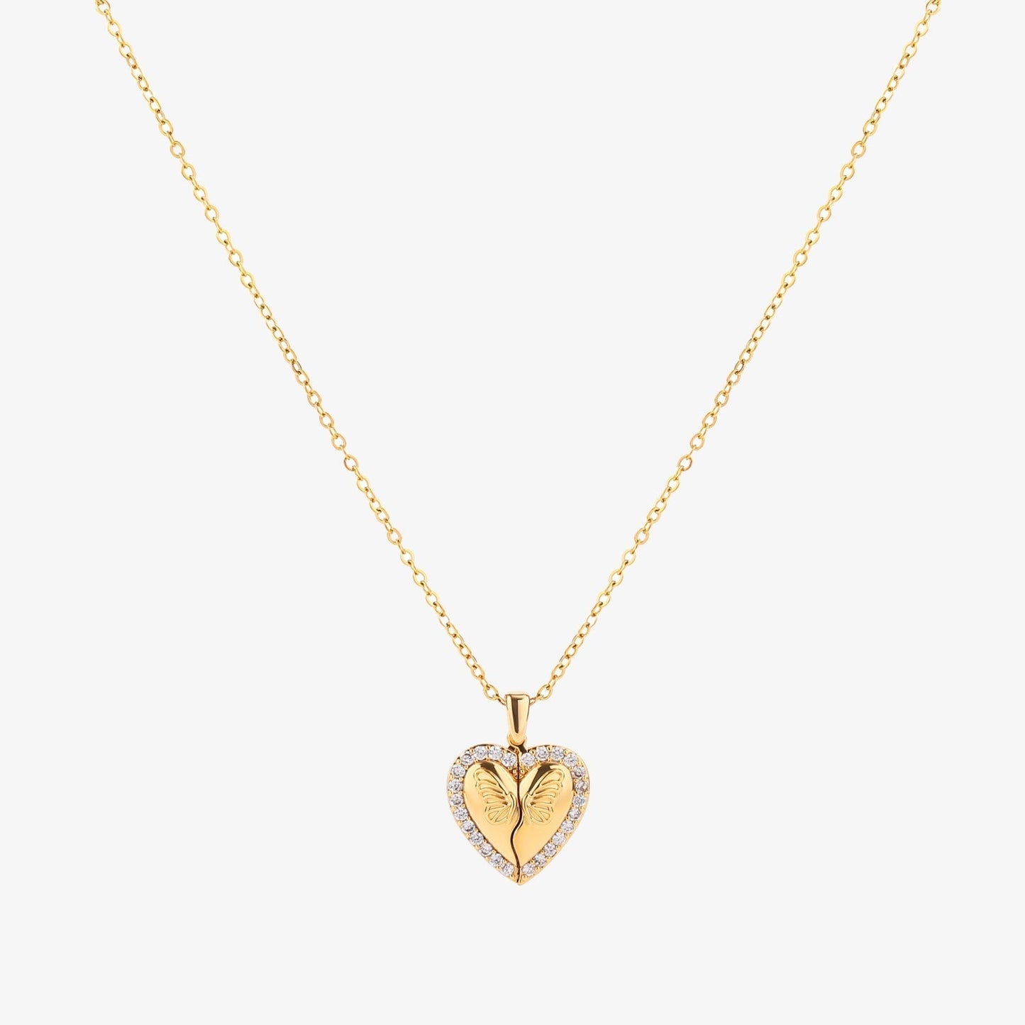 Collar de Corazón y Mariposa | Oro