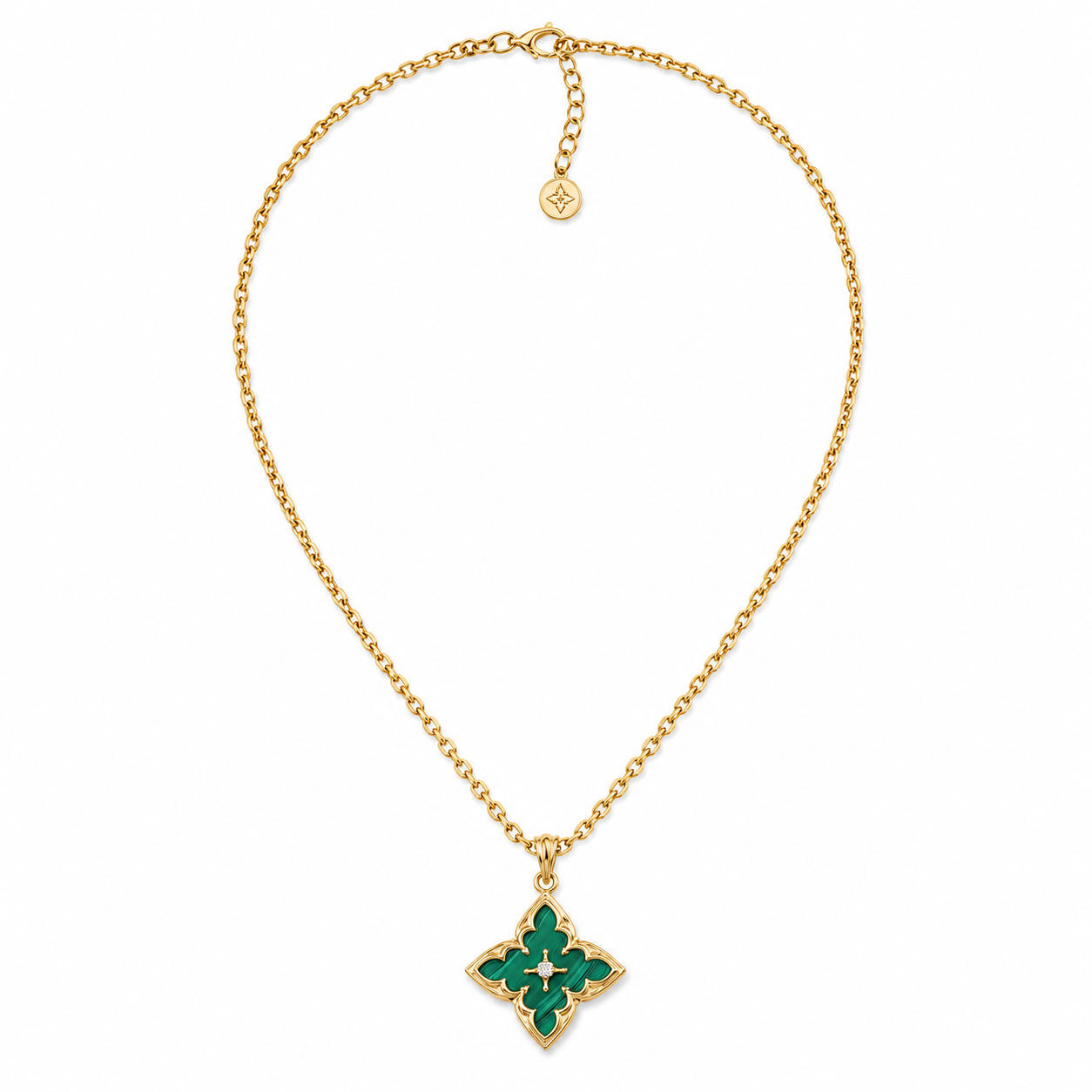 Collar con Dije de Trébol de Esmeralda | Oro