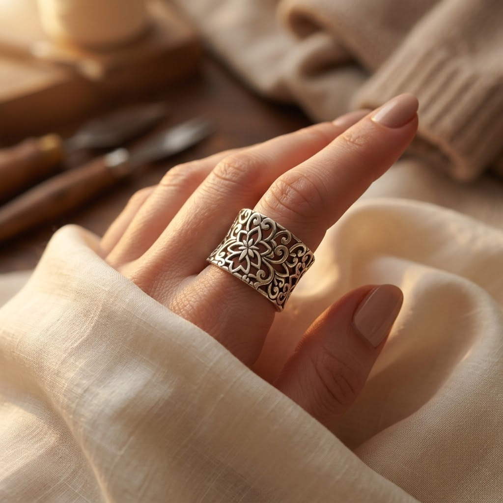 Anillo Filigrana Ornamentada en Plata