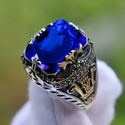 Anillo Vintage de Zafiro en Plata