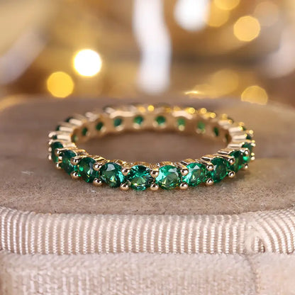 Anillo de Eternidad de Esmeralda en Oro