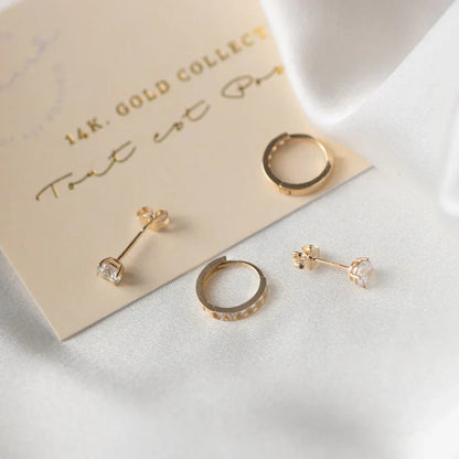 Dara Brillane Set de Aretes con Piedra | Oro