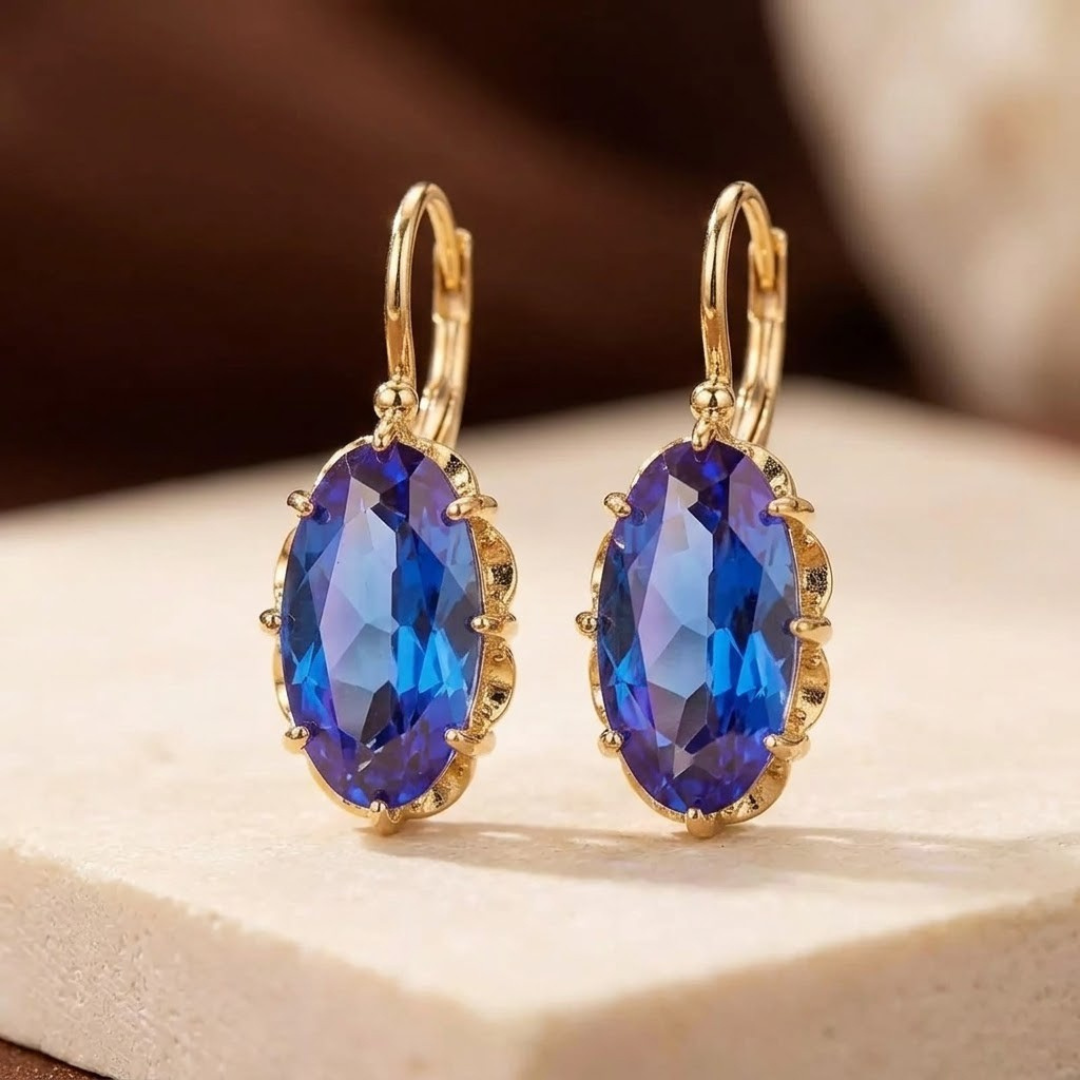 Pendientes Colgantes de Zafiro en Oro