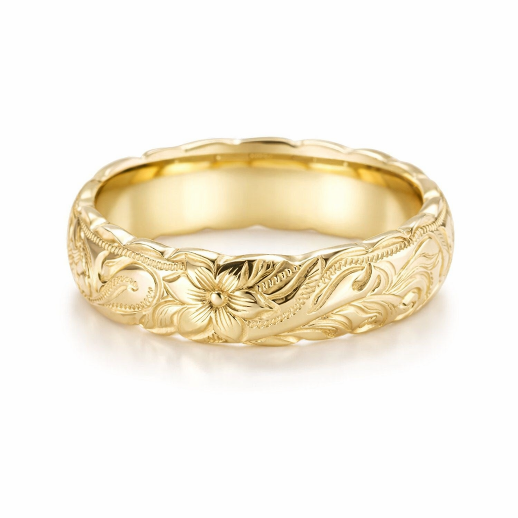 Anillo de Flor en Oro Antiguo
