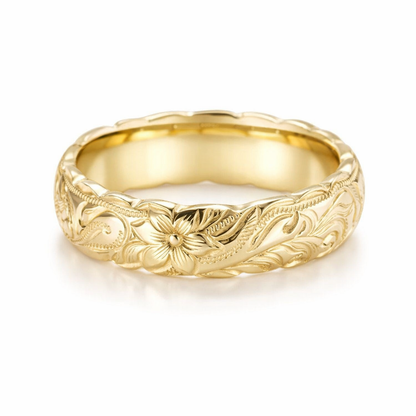 Anillo de Flor en Oro Antiguo