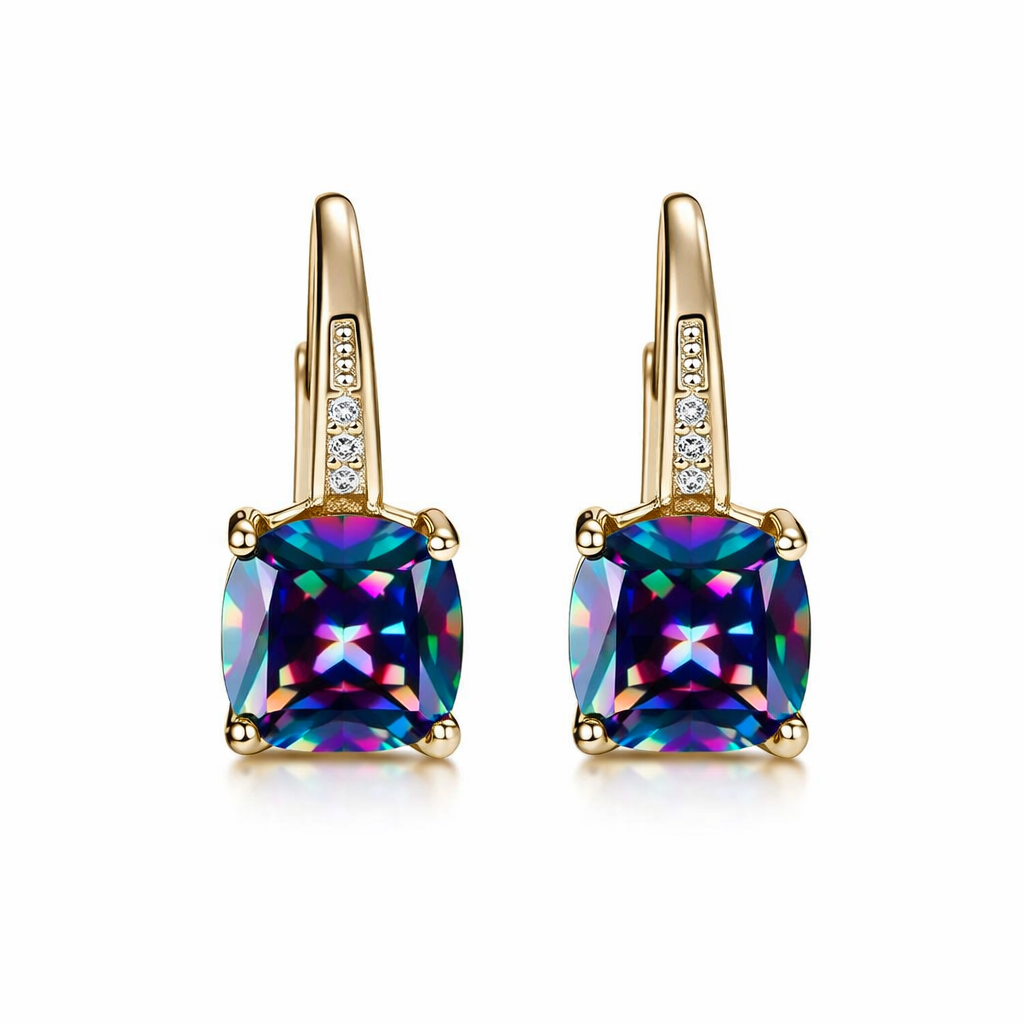Aretes de Argolla con Piedra Mística