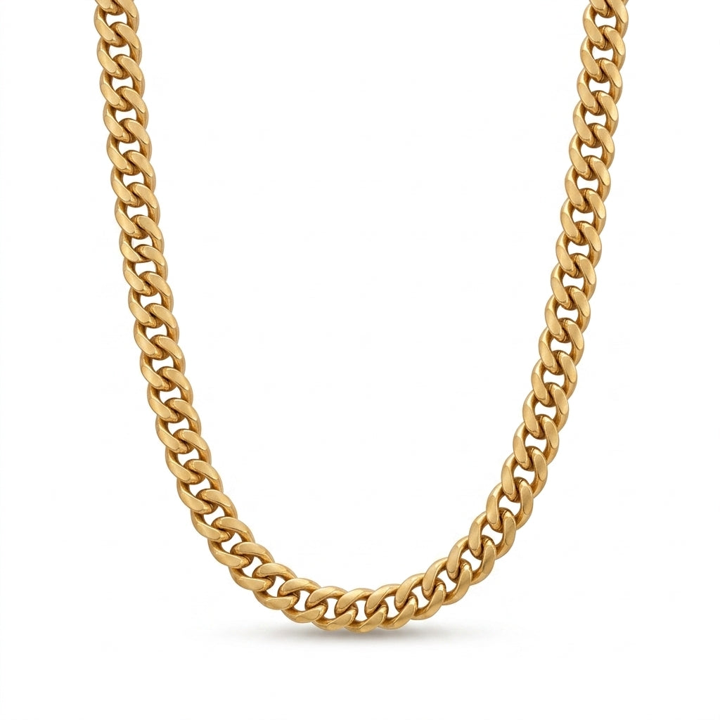 Collar de Eslabón Cubano Grueso | Oro
