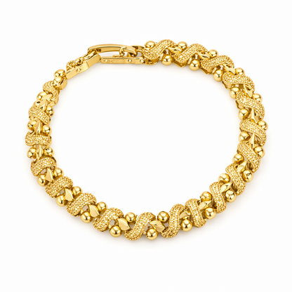 Pulsera Lirio con Onda Ornamentada | Oro