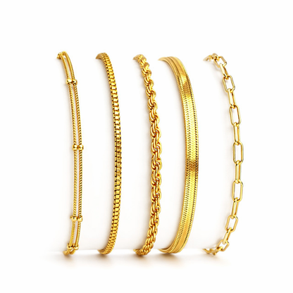 Set de Pulseras Clásicas Isabella de Oro