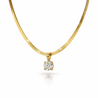 Collar de Oro con Dije de Cristales