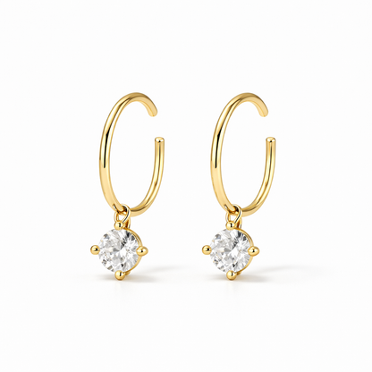 Aretes de Argolla Punta de Chispa | Oro
