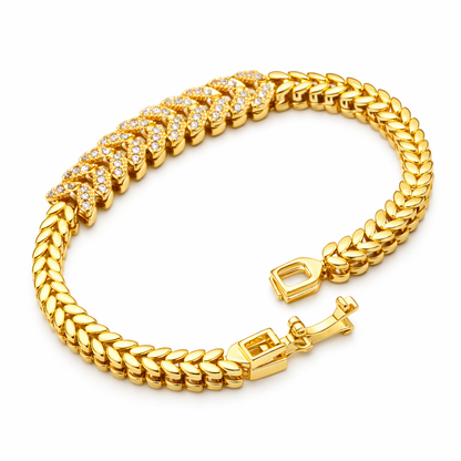 Pulsera Tennis Hoja Perenne | Oro