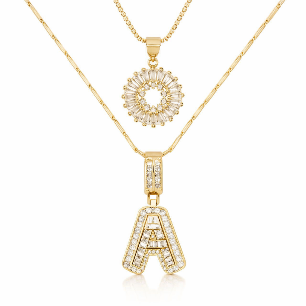 Set de Collares con Inicial Pavé