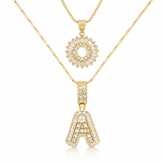 Set de Collares con Inicial Pavé