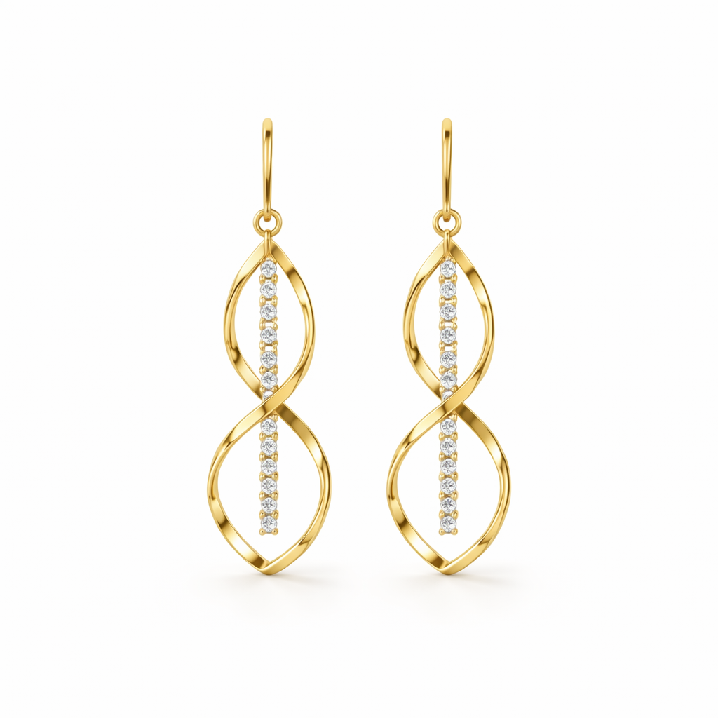 Aretes Espiral Rayo de Sol | Oro
