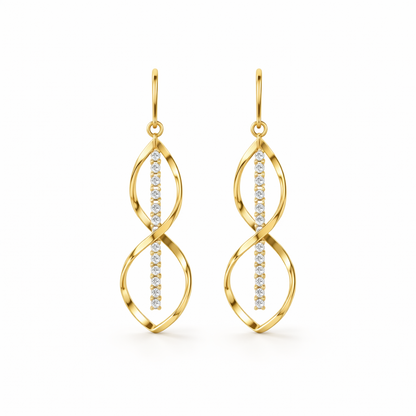 Aretes Espiral Rayo de Sol | Oro