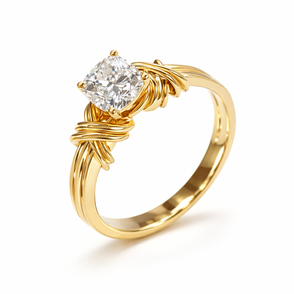 Anillo Llamativo de Banda Anudada | Oro
