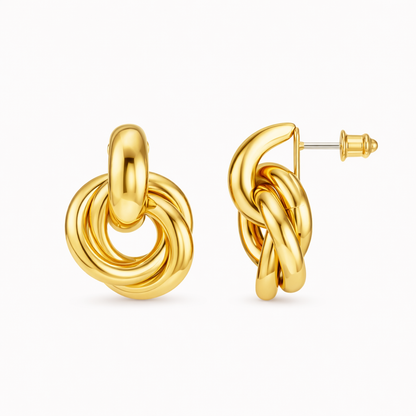 Aretes Entrelazados Llamativos | Oro