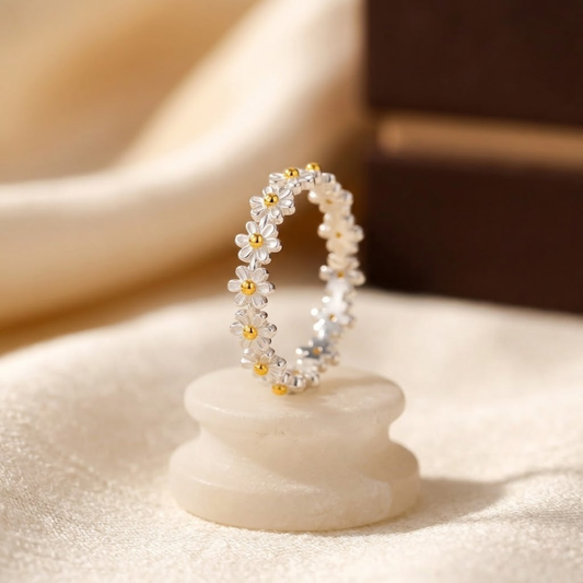 Anillo Floral en Plata