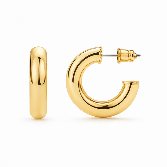 Aretes de Argolla Polvo de Estrellas | Oro