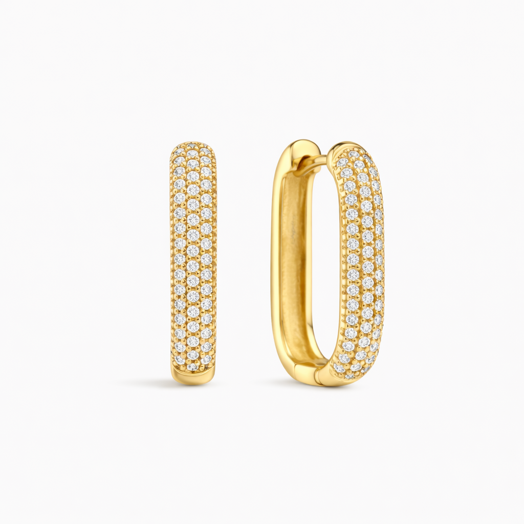 Aretes de Argolla Pavé Ícono | Oro