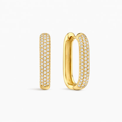 Aretes de Argolla Pavé Ícono | Oro