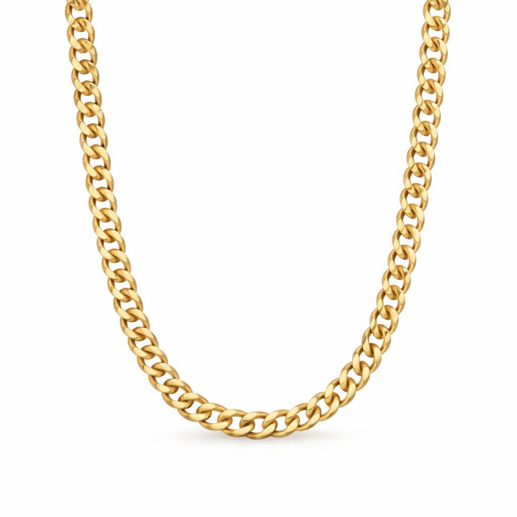 Collar de Eslabón Cubano Grueso  Oro