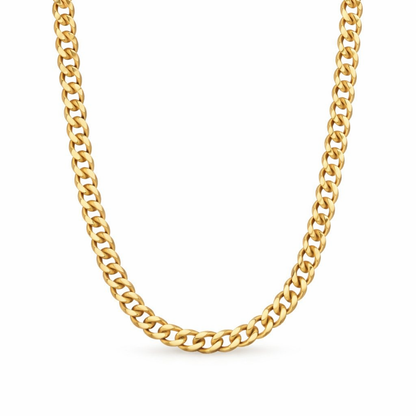 Collar de Eslabón Cubano Grueso  Oro