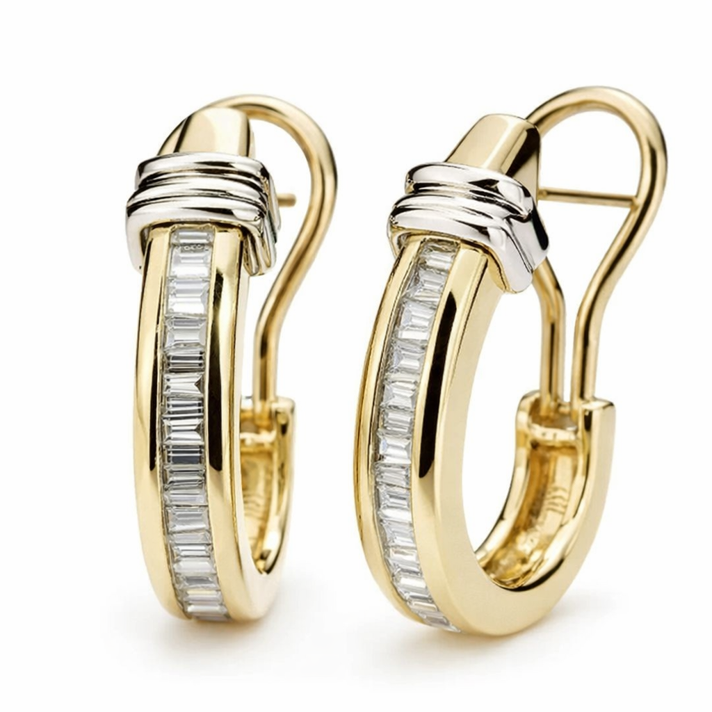 Aretes Vintage de Oro y Diamantes