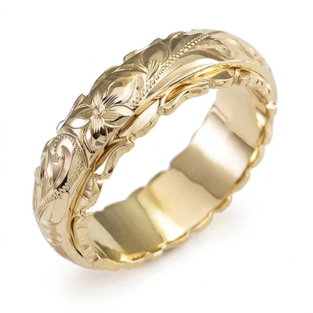 Anillo de Flor Oro Antiguo | Oro