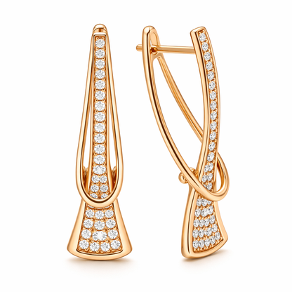 Aretes de Cristal en Capas Radiantes | Oro