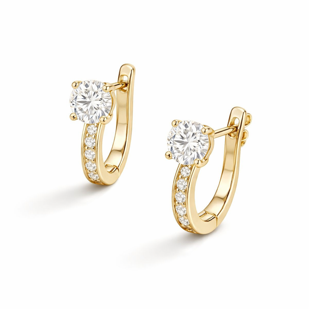 Aretes Huggie de Canal  Oro