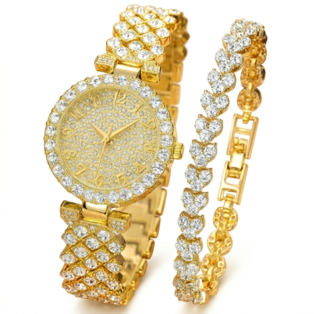 Set de Reloj y Pulsera Luxe Radiance | Oro