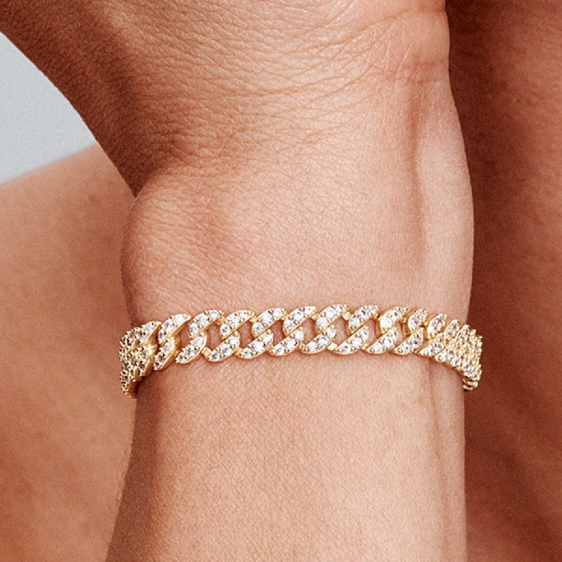 Pulsera Cubana Pavé | Oro