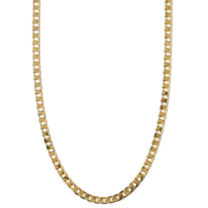 Collar de Cadena Barbada de Eslabón Plano | Oro
