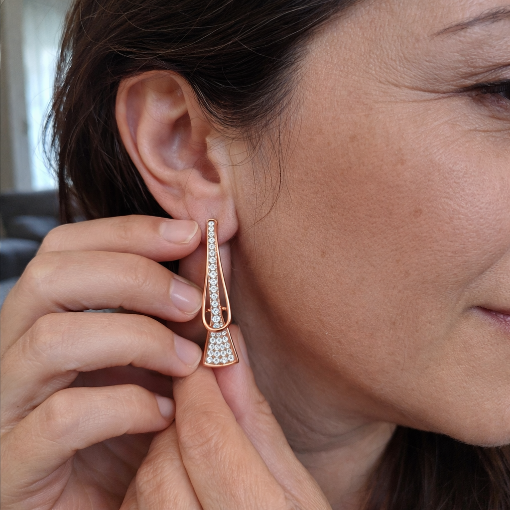Aretes de Cristal en Capas Radiantes | Oro