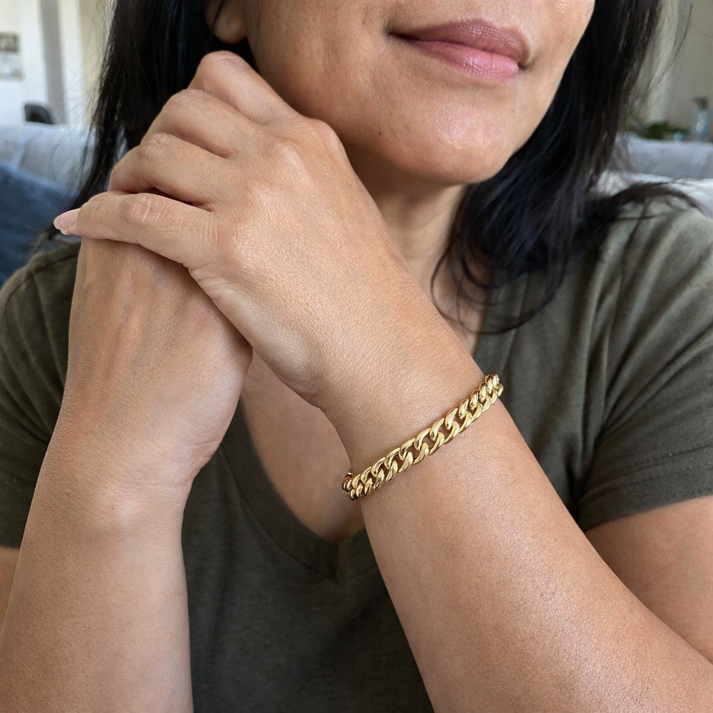 Pulsera Cubana Clásica de Oro