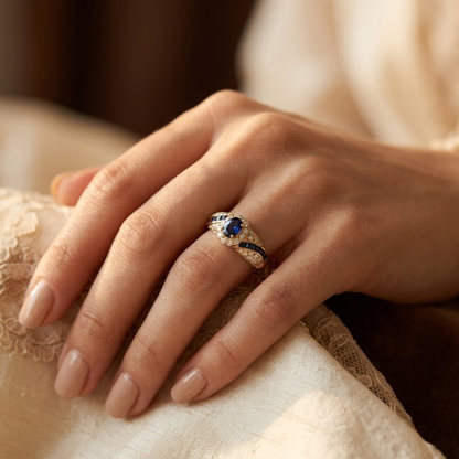 Anillo Banda de Zafiro en Oro