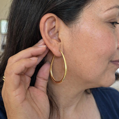 Aretes de Argolla en Oro Antiguo