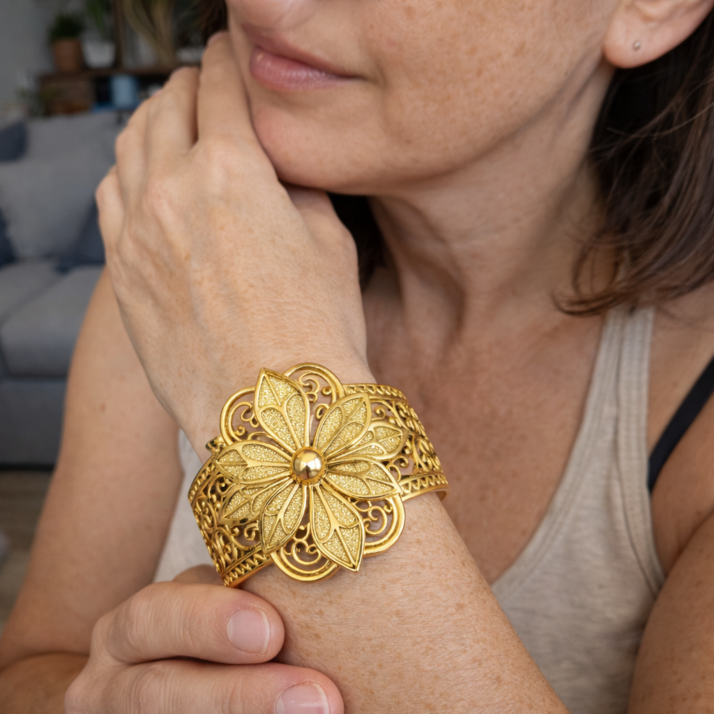Anillo de Flor Estilo Retro | Oro