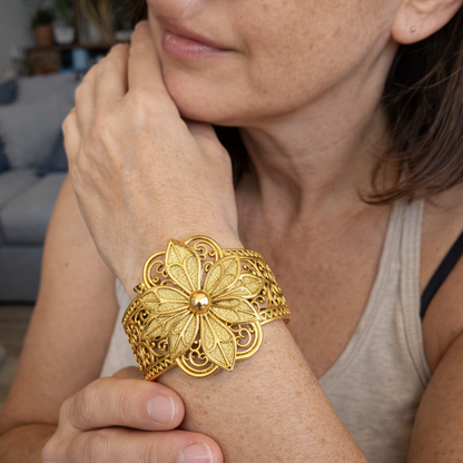 Anillo de Flor Estilo Retro | Oro