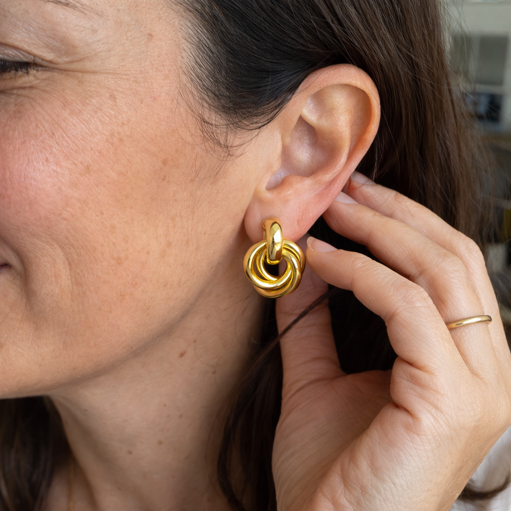 Aretes Entrelazados Llamativos | Oro