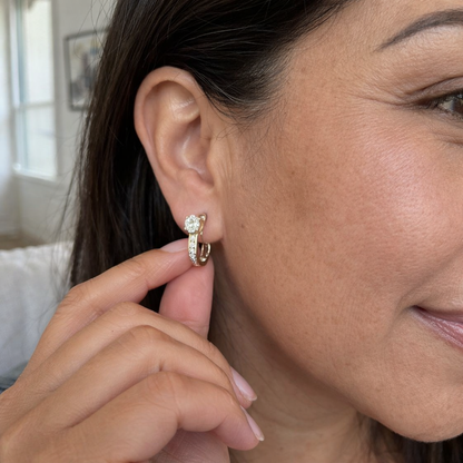 Aretes Huggie de Canal  Oro