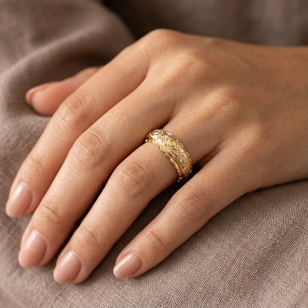 Anillo de Flor Oro Antiguo | Oro