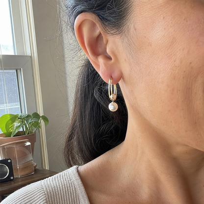 Aretes Vintage de Oro y Perlas