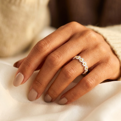 Anillo Floral en Plata